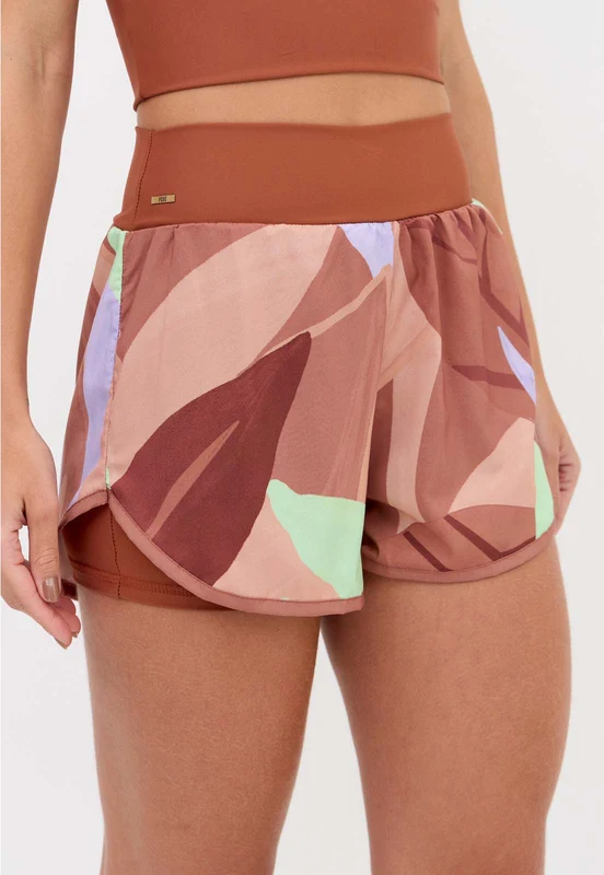 Short duplo estampado com bolso Aura M