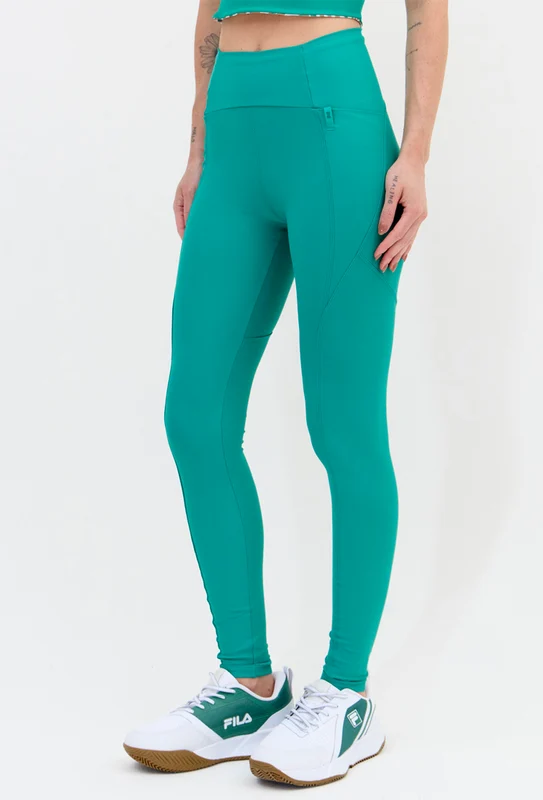 Legging com bolsos lisa verde folha Lance M