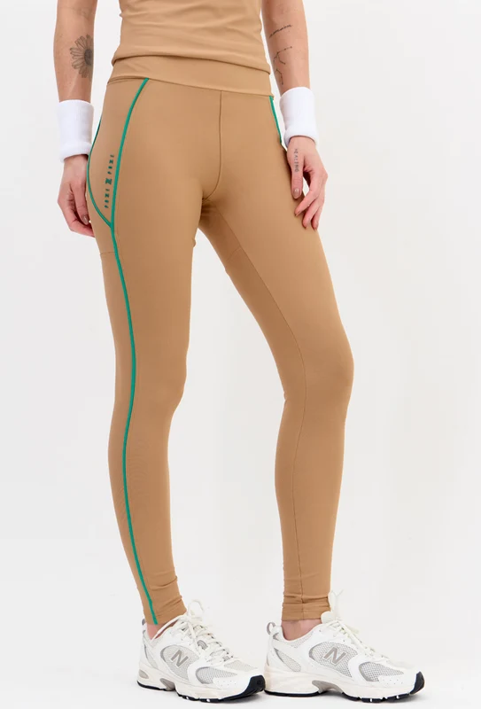 Legging com bolso amêndoa com vivo verde folha Lance G
