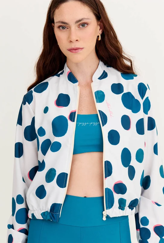 Jaqueta bomber com bolsos estampada poá Al mare M