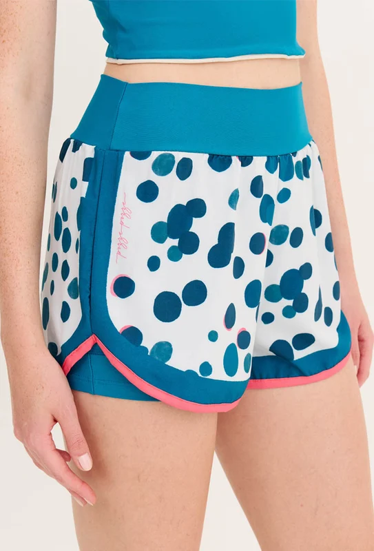 Shorts duplo azul atlântico com bolso estampado Poá Al mare M