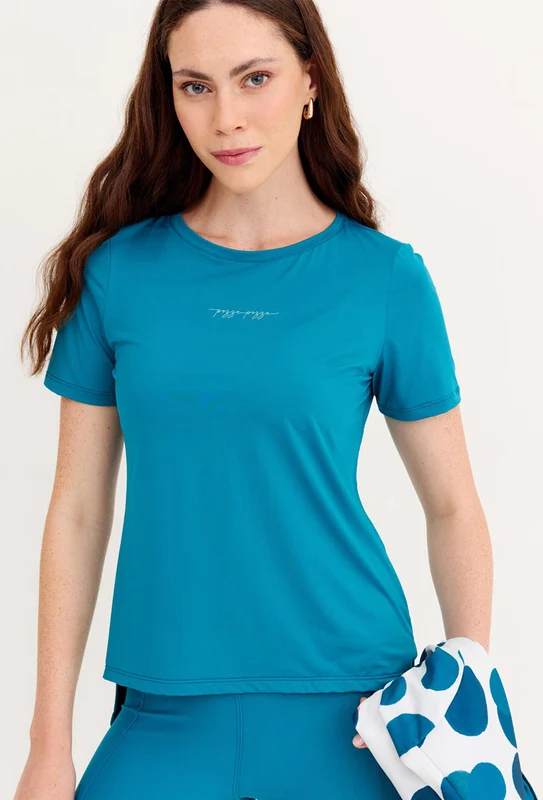 Tshirt alongada nas costas lisa azul atlântico Al mare GG