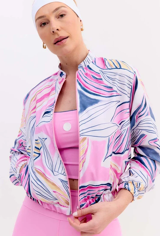 Jaqueta bomber com bolsos estampada Aurora GG