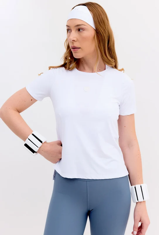 Tshirt alongada nas costas lisa branco cristal Aurora G