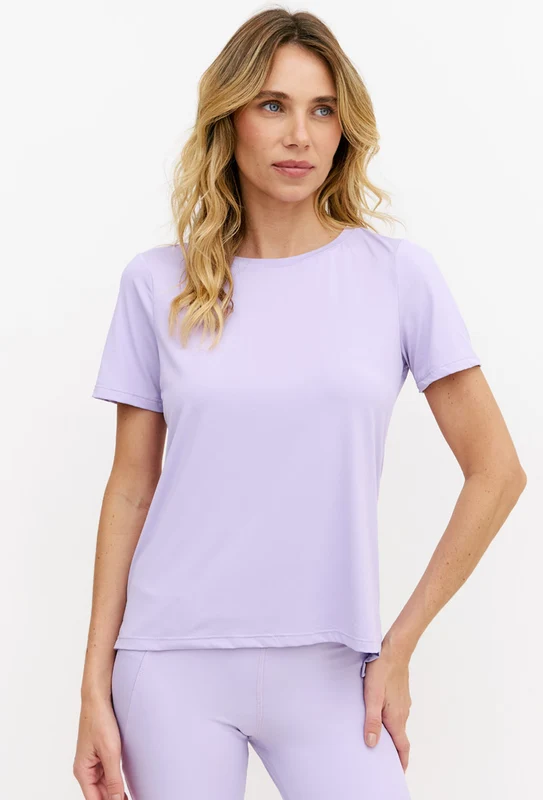 Tshirt alongada nas costas lisa lavanda Aura GG