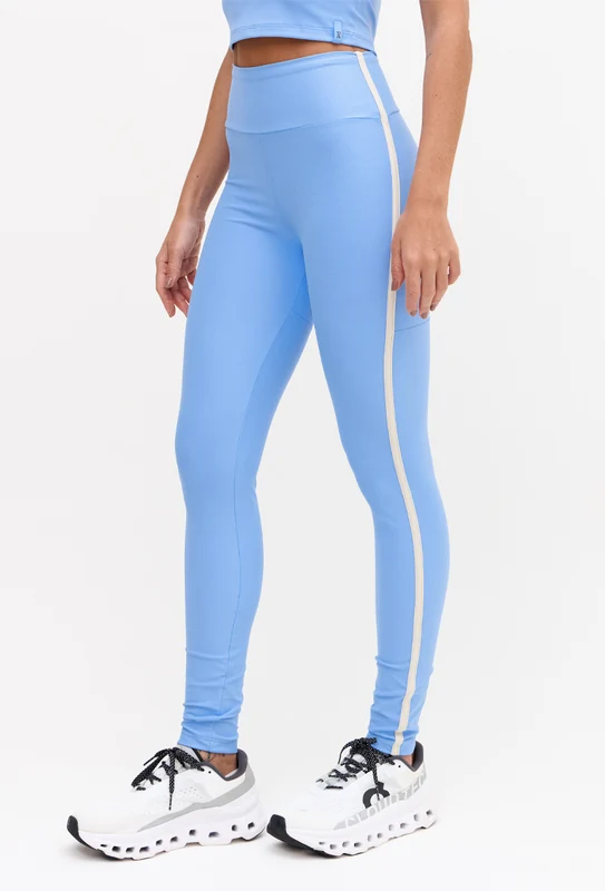 Legging lisa azul fly com viés lateral Magna G