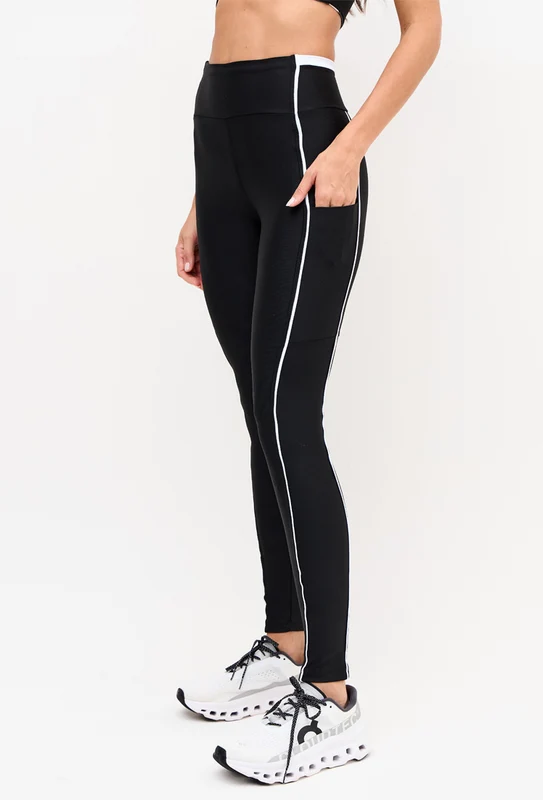 Legging preto com vivo branco cristal Pulsa P