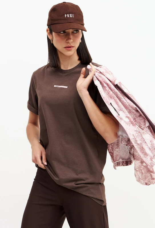 Camiseta lisa marrom café Domma M