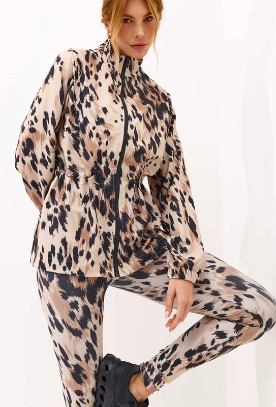 Jaqueta parka alongada corta vento estampada Pure GG