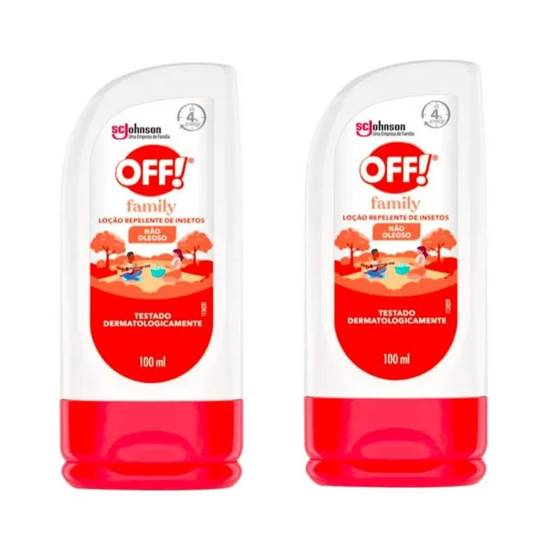 Kit 2 Repelente De Insetos Off Family Loção Não Oleoso 100ml