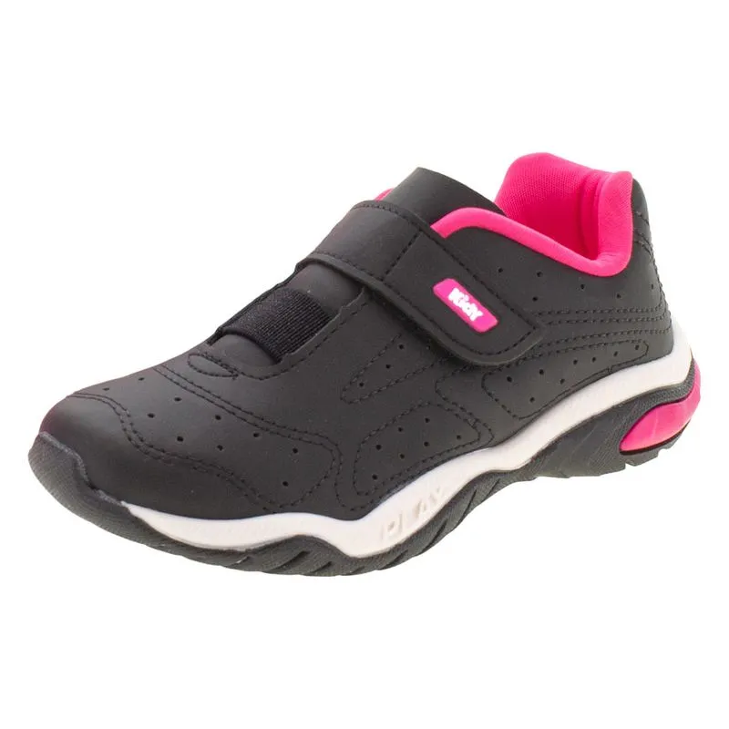 Tênis Infantil Feminino Kidy - 0070562 PRETO/ROSA 29
