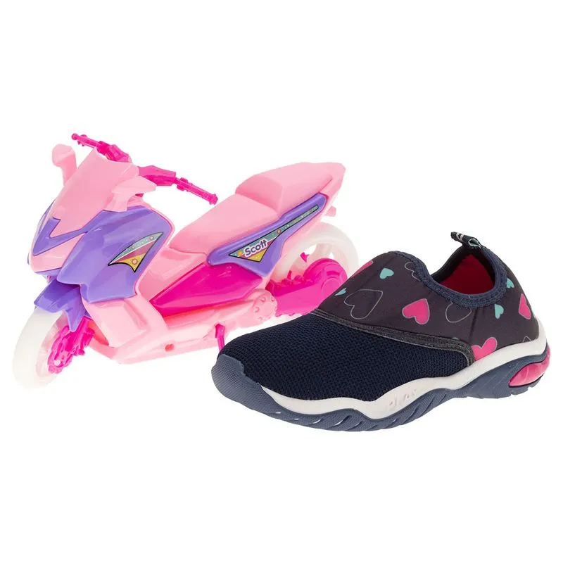 Kit Tênis Infantil Play + Moto Kidy - 0071597 AZUL/ROSA 31