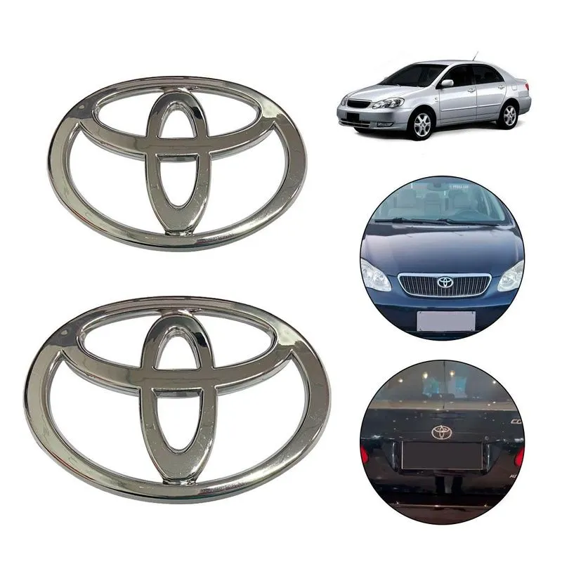 Par Emblemas Dianteiro E Traseiro Corolla Anos 2003 A 2008