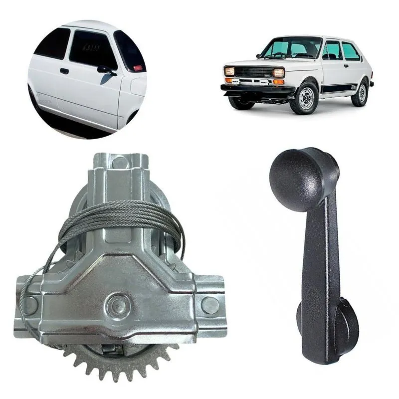 Kit Maquina Vidro Manivela Da Porta 147 Manual Dir/esq Todos