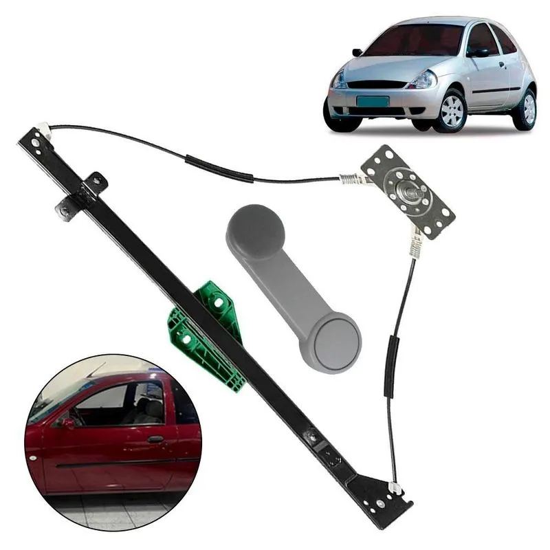 Kit Maquina Vidro E Manivela Ka 1997 A 2007 Esquerda Manual