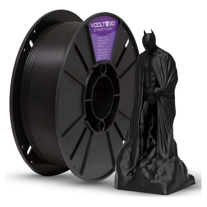 Filamento Pla Velvet Preto 1kg - 1.75mm Nacional Voolt
