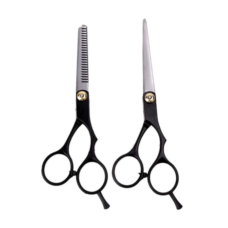 Conjunto Tesouras Corte Profissional 5.5 Preto Corte Cabelo