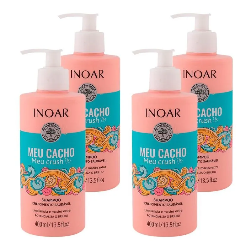 Kit Com 4 Shampoo Inoar Meu Cacho, Meu Crush 400ml