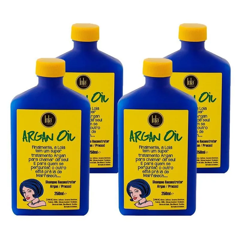 Kit Com 4 Shampoo Reconstrutor Lola Argan Oil 250ml