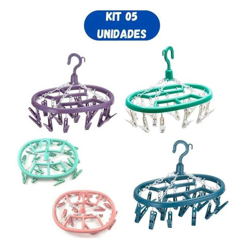 Kit 05 Varal Roupas Intimas Cueca Calcinha Meia 18