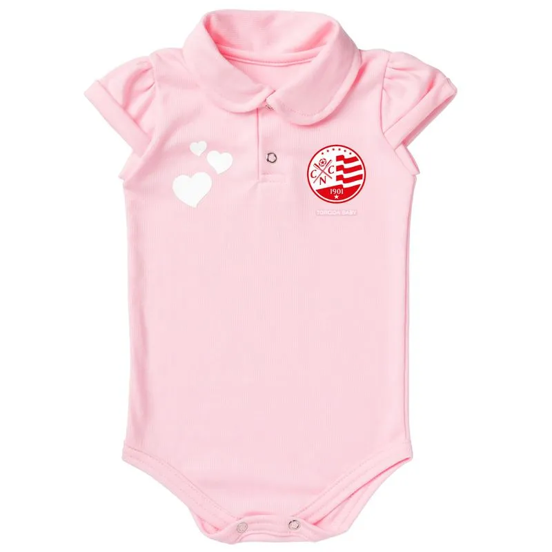 Body Do Nautico Bebe Recem Nascido Branco Ou Rosa Oficial - Rosa - G (6-9 Meses)