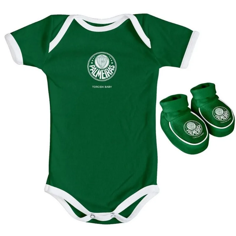 Body e Pantufa Palmeiras Verde Torcida Baby RN - Torcida Baby