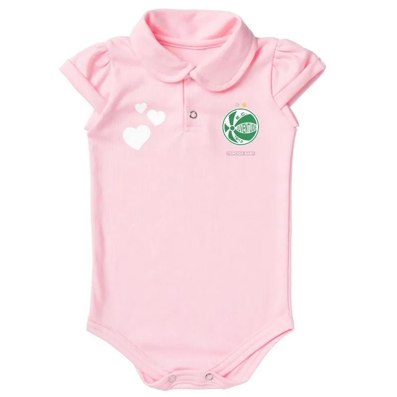 Body Juventude Rs Polo Bebe Recem Nascido Branco Ou Rosa - Rosa - P (0-3 Meses)
