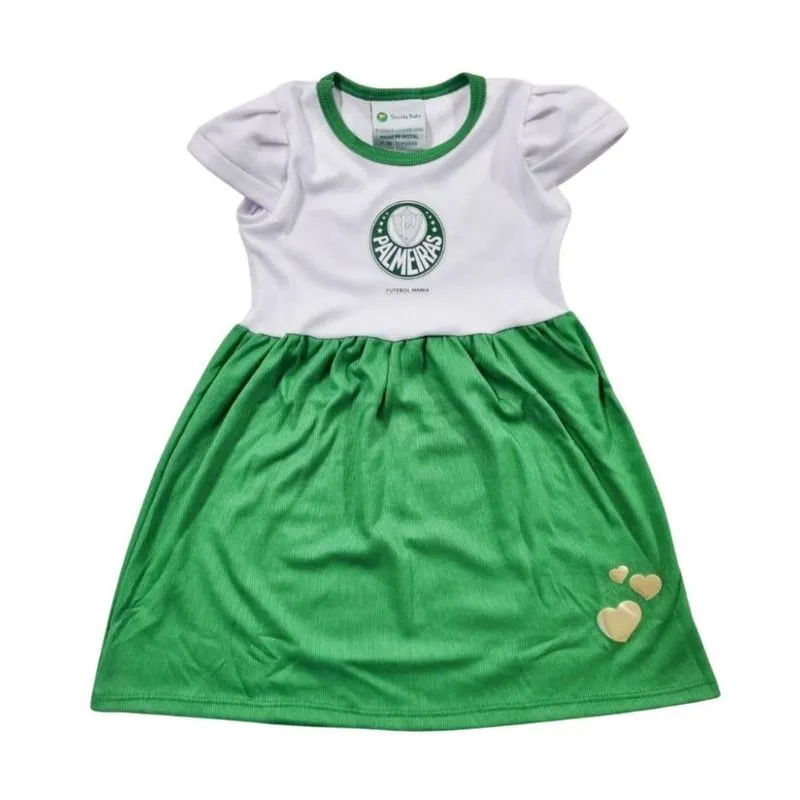 Vestido Infantil Palmeiras Canelado Torcida Baby Tam 4