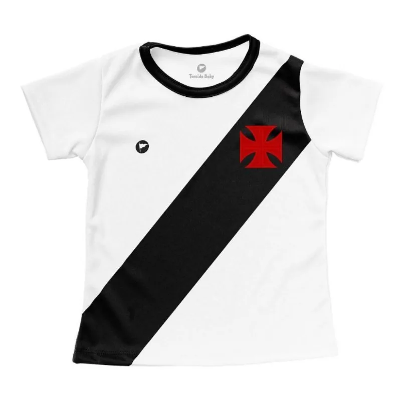 Camisa Infantil Vasco Baby Look Branca Oficial Tam 6
