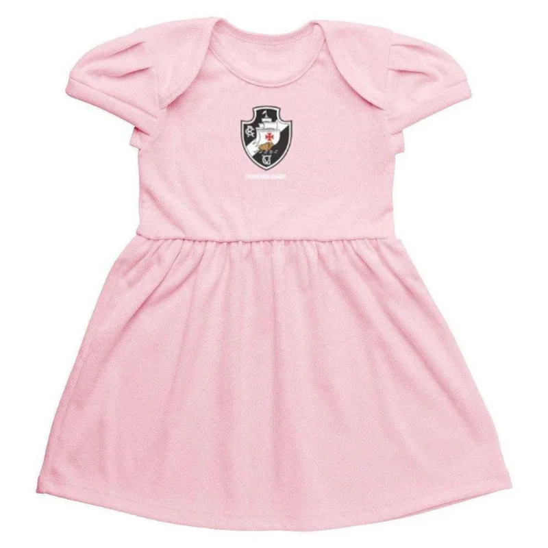Vestido Infantil Vasco Rosa Torcida Baby Tam 2 / Rosa - Torcida Baby