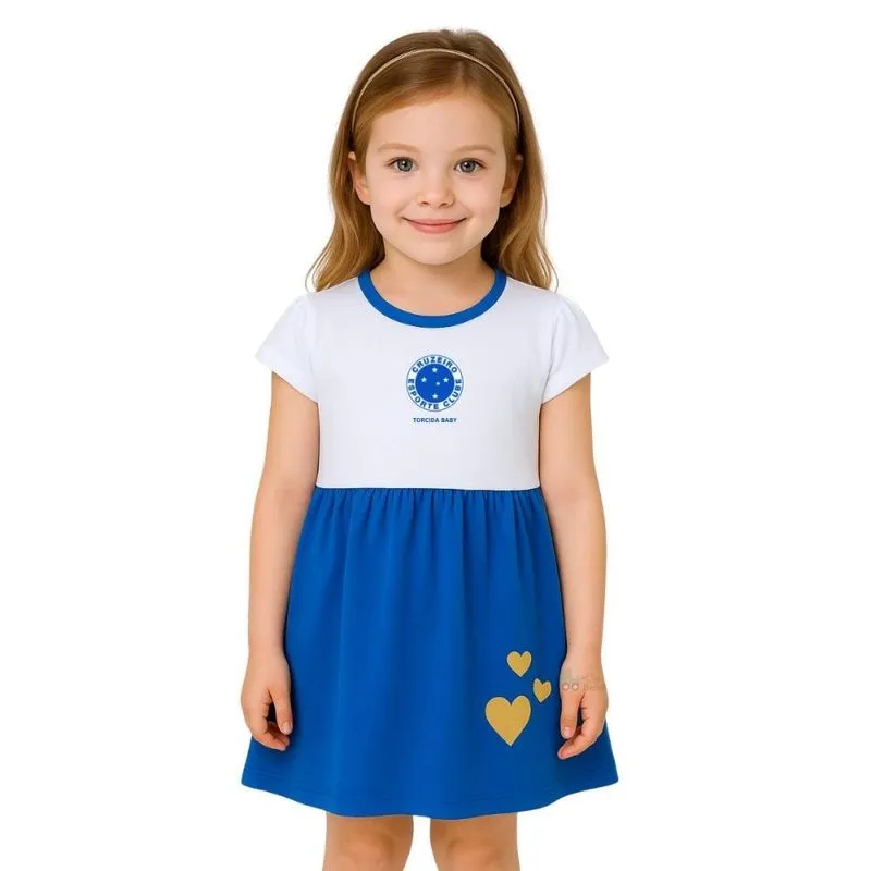 Vestido Infantil Cruzeiro Canelado Torcida Baby Tam 6