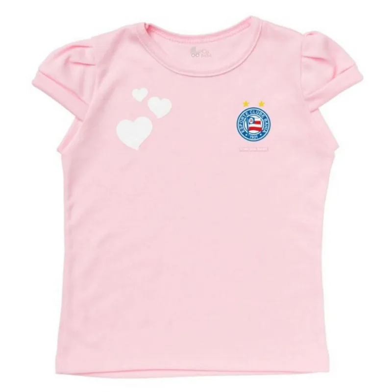 Camisa Infantil Bahia Baby Look Rosa Oficial Tam 8