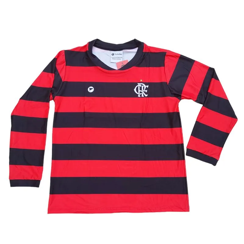 Camisa Do Flamengo Infantil Com Proteção Uv M. Longa Oficial - Vermelho - 1