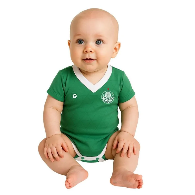 Body Bebê Palmeiras Verde Premium Torcida Baby Oficial P