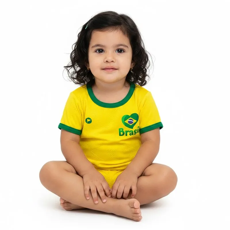 Camiseta Feminina do Brasil Baby Look Torcida Baby Toddler 031PPBX 1