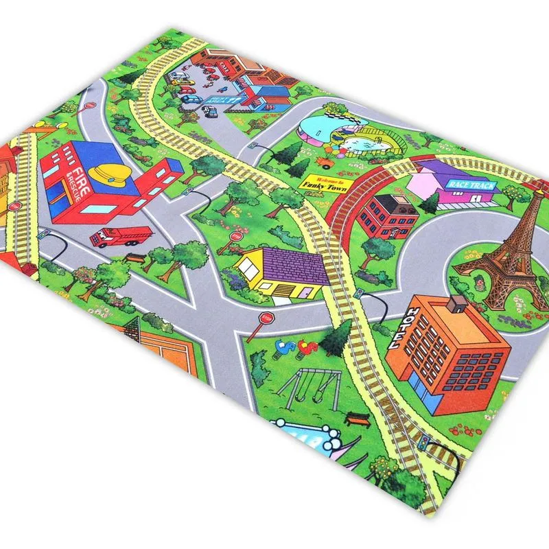 Tapete Pista De Carrinhos Férias Paris Bombeiro 1,8x1,2m