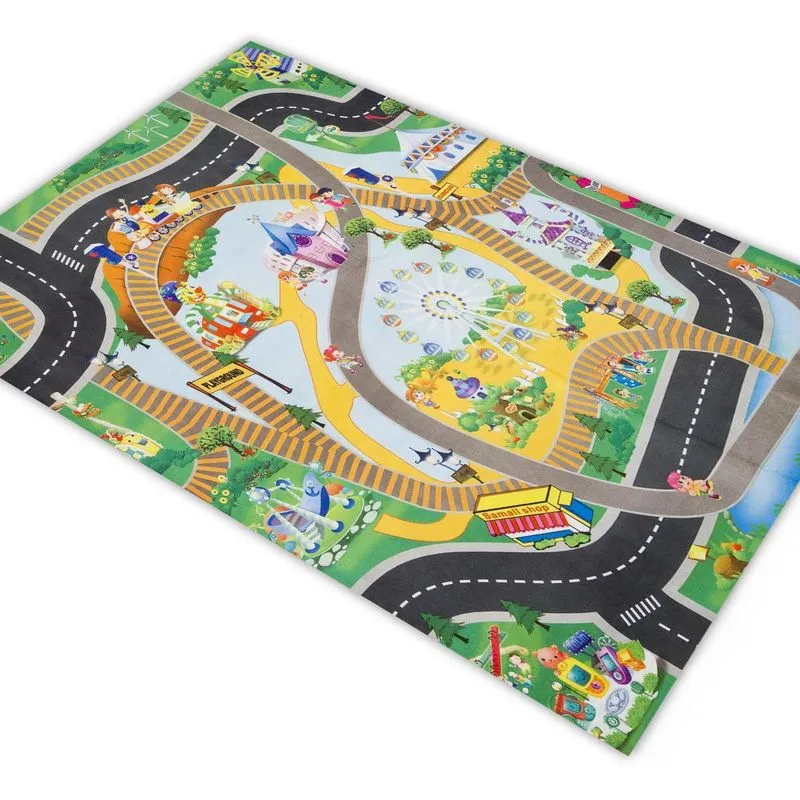 Tapete Pista De Carrinhos Parque De Diversões 1,8x1,2m