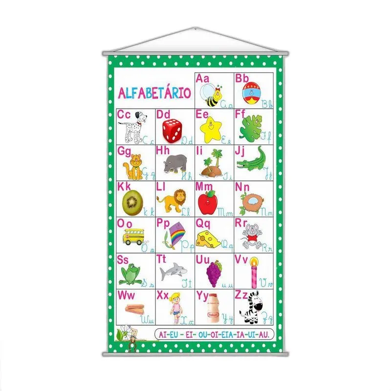 Banner Escolar Pedagógico - Alfabetário Cursivo 120x65cm