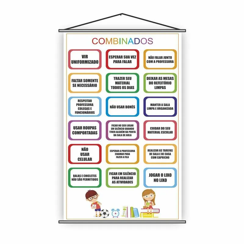 Banner Pedagógico Escolar - Combinados 80x50cm