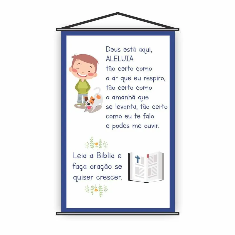 Banner Religioso Leia A Bíblia E Cresça Oração 80x50cm