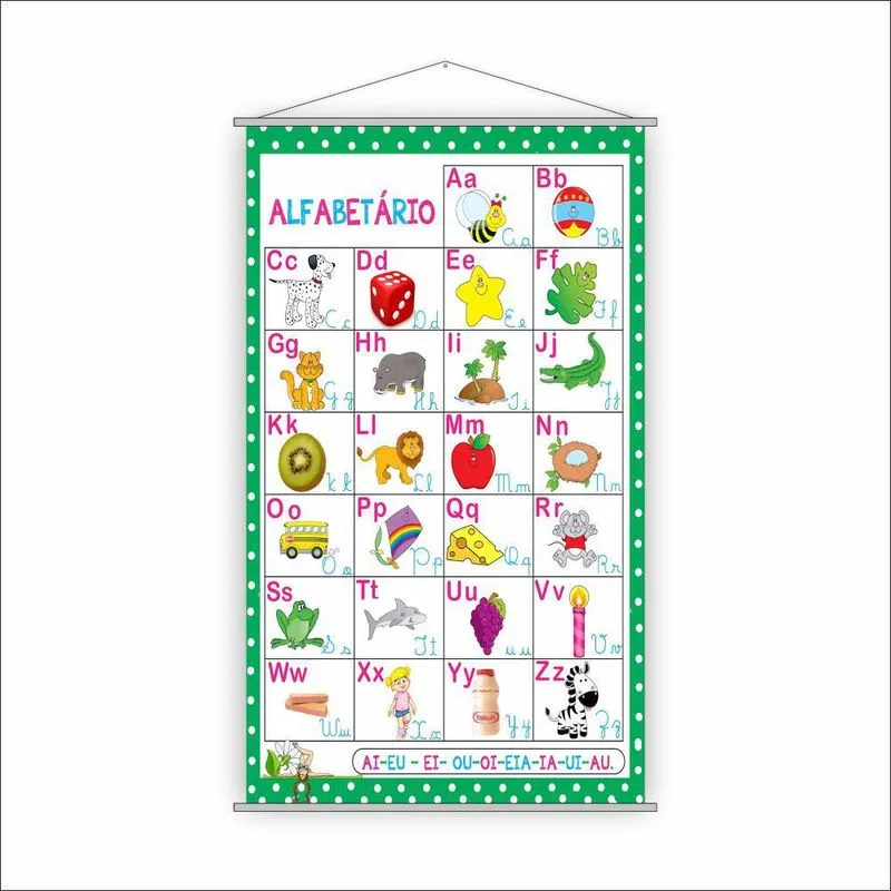 Banner Escolar Pedagógico - Alfabetário Cursivo 120x65cm