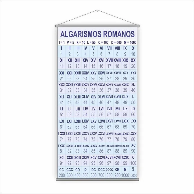 Banner Pedagógico Escolar Números Romanos 120x65cm