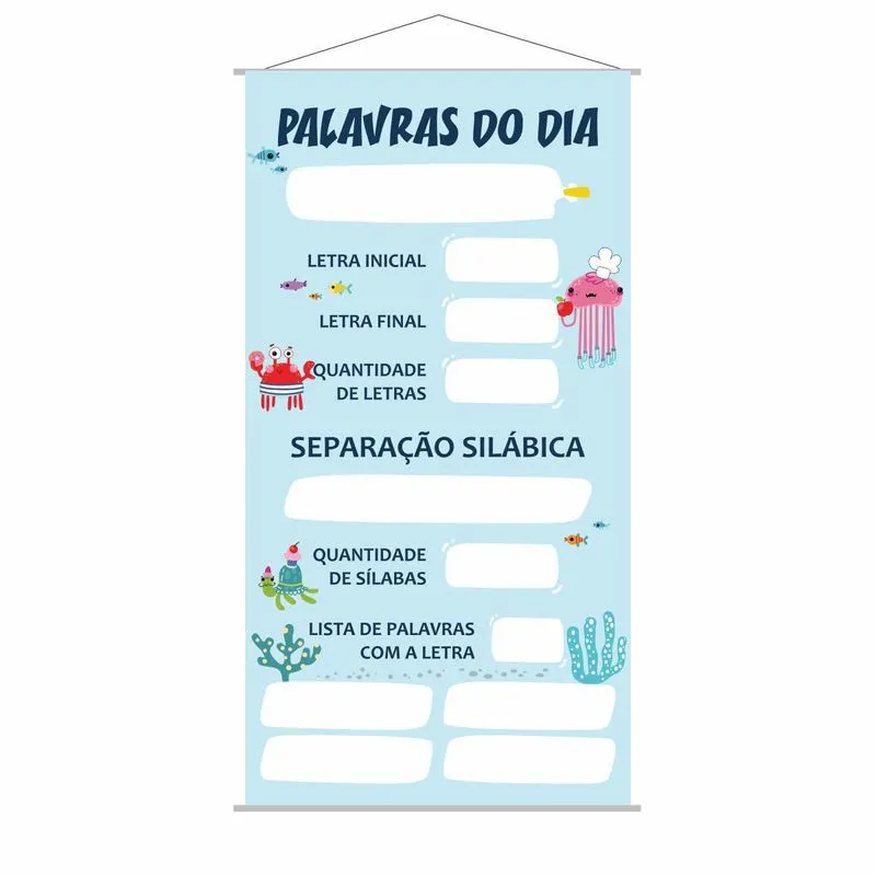 Banner Escolar Pedagógico Palavras Do Dia 120x65cm