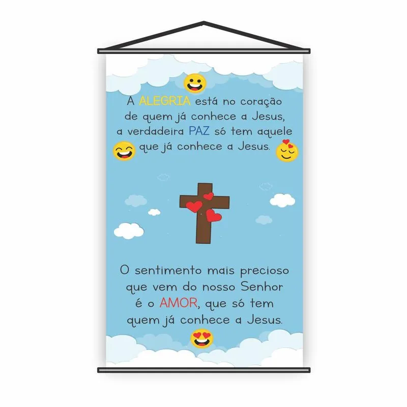 Banner Religioso Alegria, Paz E Amor A Jesus 120x65cm