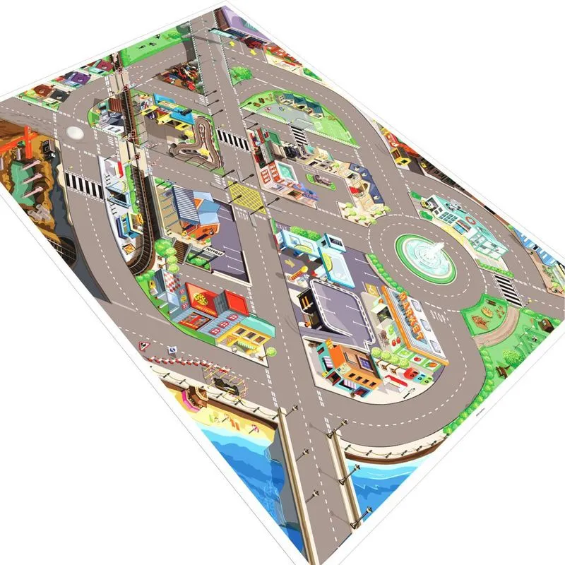 Tapete Pista Para Carrinhos Grande Cidade 180x120cm