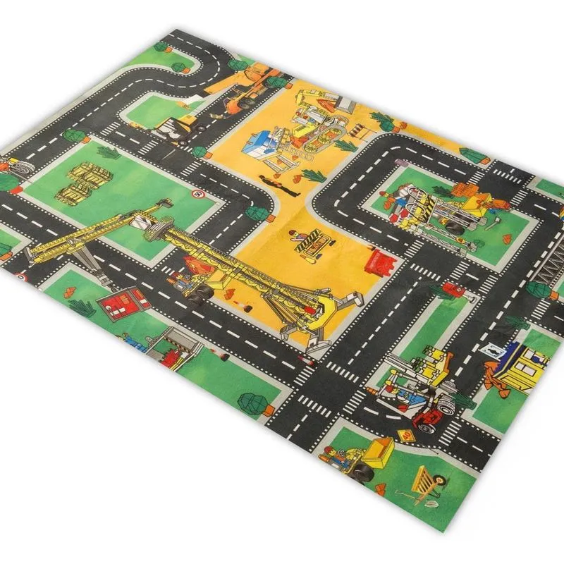 Pista Para Carrinhos Hotcars Ilustrada Construção 1,8X1,2M