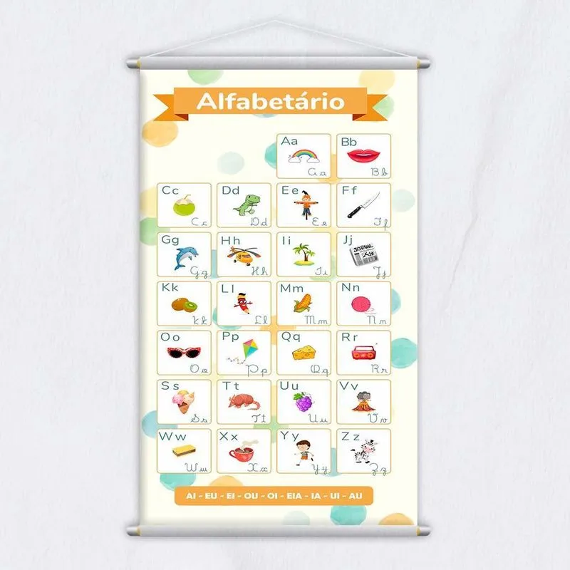 Banner Didático Escolar Alfabetário 4 Letras 120x65cm
