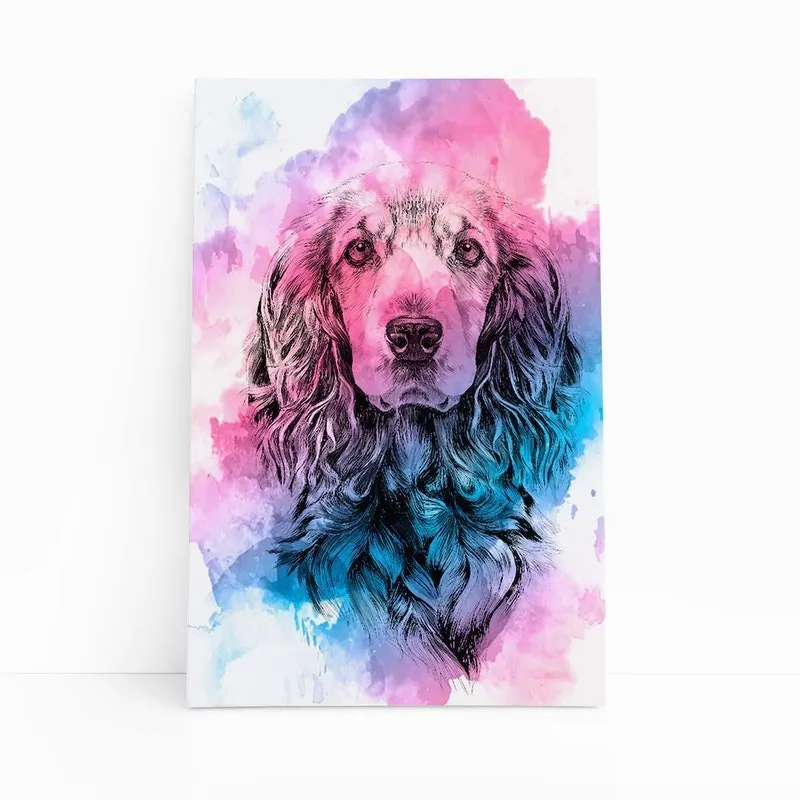 Quadro Cocker Spaniel Inglês Cachorro Canvas 20x30cm
