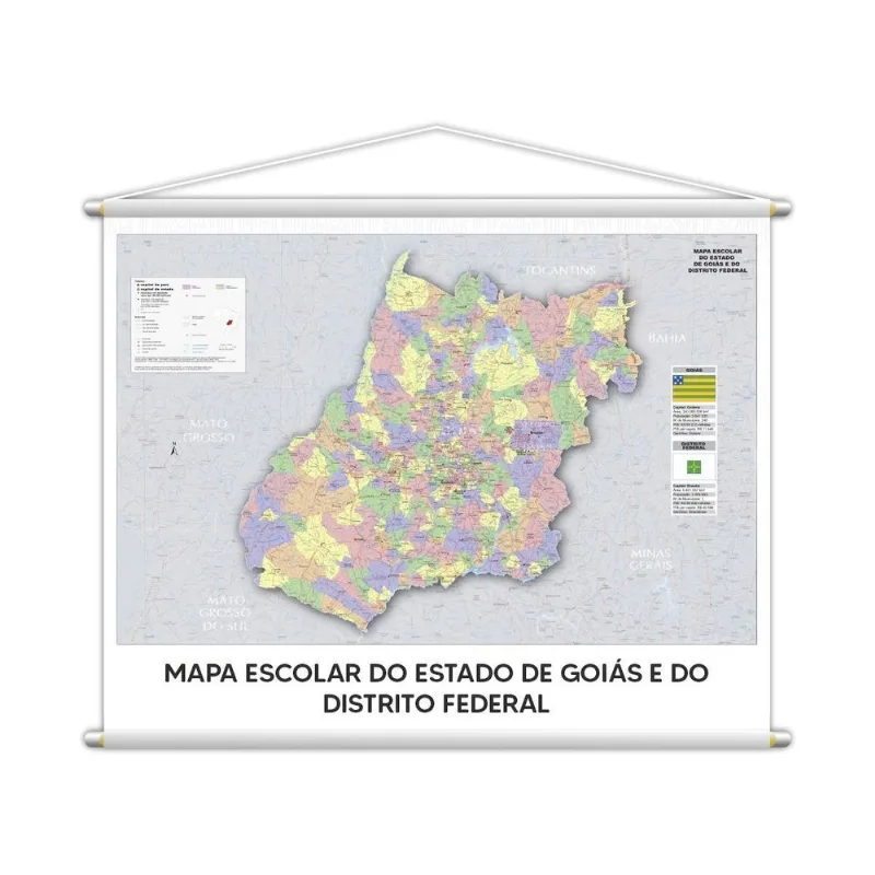 Banner Mapa Escolar De Goiás E Distrito Federal 130x100cm