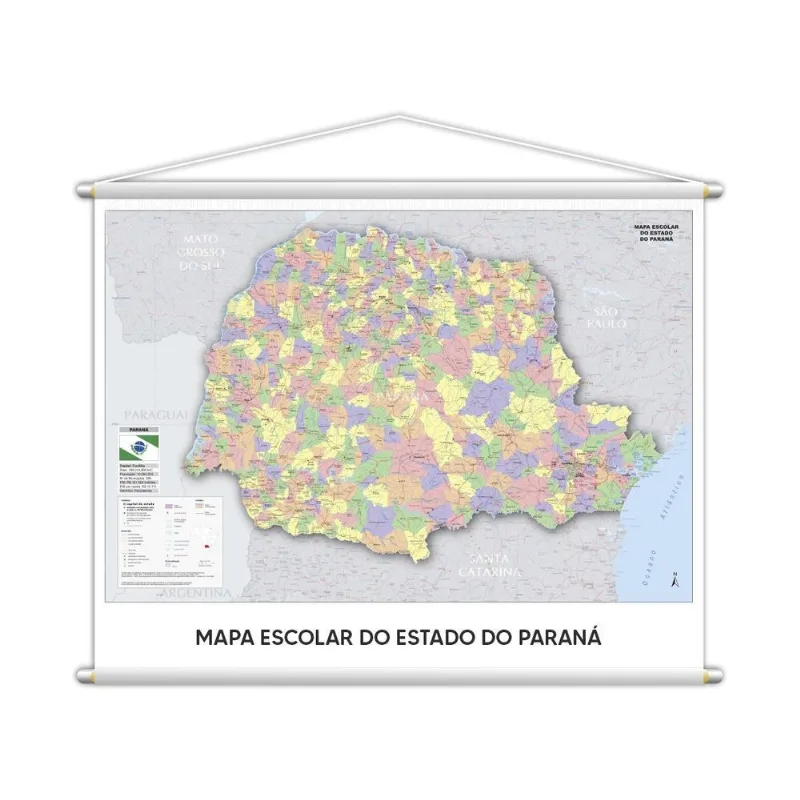 Banner Mapa Escolar Do Estado Do Paraná 100x80cm